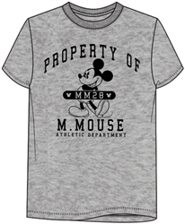 Adult Mickey Property of Mouse Tee, Heather Gray