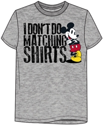 Adult Mickey Don't do Matching Tee, Gray