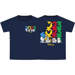 Adult T Shirt Peeking Men Donald Goofy Mickey Pluto, Navy Blue