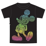 Adult Unisex T-Shirt Rainbow Pattern Mickey, Black