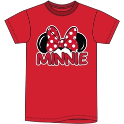 Adult Womens Tee Shirt Minnie Family Fan, Red