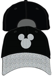 Adult Baseball Hat Mickey Shimmer, Black Silver