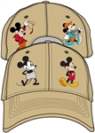 Adult Baseball Hat Mickey Thru Years, Khaki