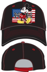 Adult Baseball Hat Mickey Flag Americana, Black