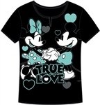 Adult Scoop Neck Mickey & Minnie Forever, Mint & Black