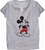 Womens V Neck T Shirt Old School Mickey, Gray Heather