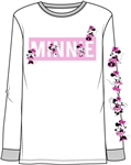 Adult Long Sleeve Many Minnie Block, Pink White