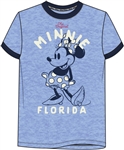 Adult Ringer Tee Simple Minnie, Blue (Florida Namedrop)