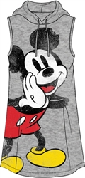 Junior Fashion Hoodie Dress Distress Mickey, Gray