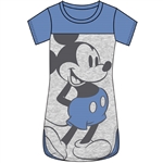 Junior Scoop Neck Tunic Standing Mickey, Blue Gray