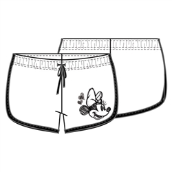 Junior Heads Up Minnie Lounge Shorts, White Black