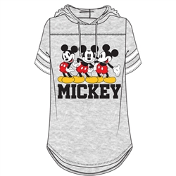 Junior Fashion Hooded Football Top 3 Mickeys, Gray White