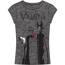 Junior Fashion Top 3 Villains Cruella, Evil Queen, Maleficent, Charcoal Gray