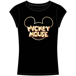 Junior Fashion Top Mickey Mouse Silohouette, Black