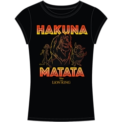 Junior Fashion Top Lion King Hakuna Matata Simba, Timon, Pumba, Black