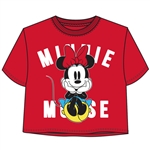 Junior Minnie Mouse Sitting Crop Top, Red