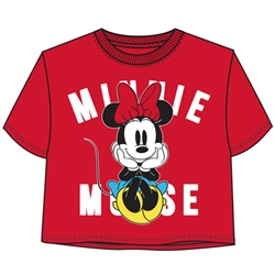Junior Minnie Mouse Sitting Crop Top, Red