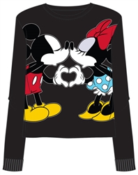 Junior Fashion Mickey Loves Minnie Long Sleeve Top
