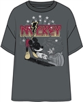 Adult Oversize Band Tee Mickey Rock & Roll, Gray