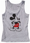 Womens Tank Top Old School Mickey, Grey Heather