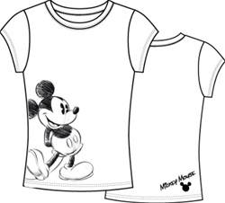 Womens Fashion T Shirt Bold Mickey, White