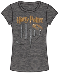 Junior Fashion Top Harry Potter Sorcerer Logo, Gray