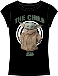 Junior Fashion Star Wars Bullseye Yoda Child Fashion Top, Black