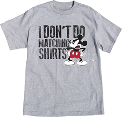 Plus Size Unisex Tee Shirt Mickey Don't Do Matching, Gray