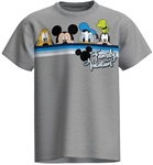 Plus T-Shirt Vacation Pals Mickey Donald Goofy Pluto, Gray