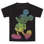 Plus Unisex T-Shirt Rainbow Pattern Mickey, Black