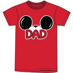 Plus Size Mens T Shirt Dad Family Tee, Red