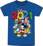 Plus 2021 Fun Friends Mickey Minnie Pluto Donald Goofy Tee, Royal Blue