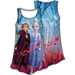 Girls Frozen II Anna Elsa Fall Sublimated Dress, Multi Colored