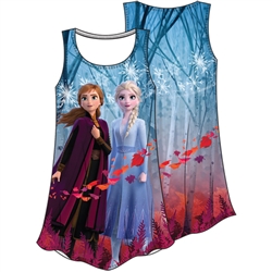Girls Frozen II Anna Elsa Fall Sublimated Dress, Multi Colored