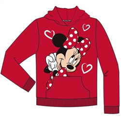 Youth Pullover Hoodie Minnie Love, Red