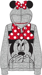 Youth Girls Minnie Ears Big Face Pullover, Gray