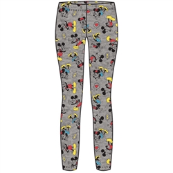 Youth Girls Happy Couple Mickey Minnie Leggings, Gray Multi Colored