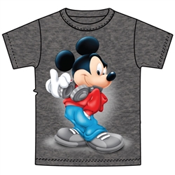 Youth T-Shirt Mickey Music, Black Heather