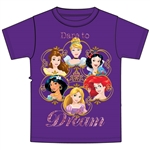 Youth Girls Cinderella Snow White Ariel Rapunzel Jasmine Belle Princess Group, Purple