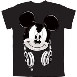 Youth Boys T Shirt Mickey Hedfowns (Headphones), Black
