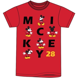 Youth Boys Tee Big Mickey Name, Red