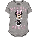 Youth Girls Sitting Minnie Mouse Hi Lo Top, Gray Pink