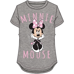 Youth Girls Sitting Minnie Mouse Hi Lo Top, Gray Pink