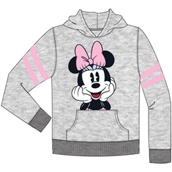 Youth Sport Minnie Pullover Hoodie, Gray Pink