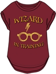 Youth Girls Harry Potter Wiz in Training Hi Lo Cuffed Sleeve, Cardinal Red