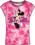 Youth Fashion Top 2024 Glitter Heart Minnie Mouse, Pink