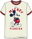 Youth Ringer Tee Mickey Standing, Ivory (Florida Namedrop)
