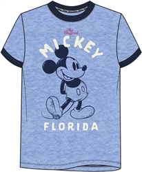 Youth Ringer Tee Simple Mickey, Blue (Florida Namedrop)