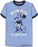 Youth Ringer Tee Simple Minnie, Blue (Florida Namedrop)