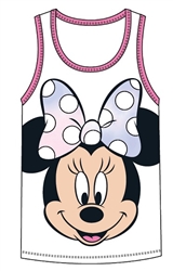 Youth Tank Minnie Head Bow, White Pink
